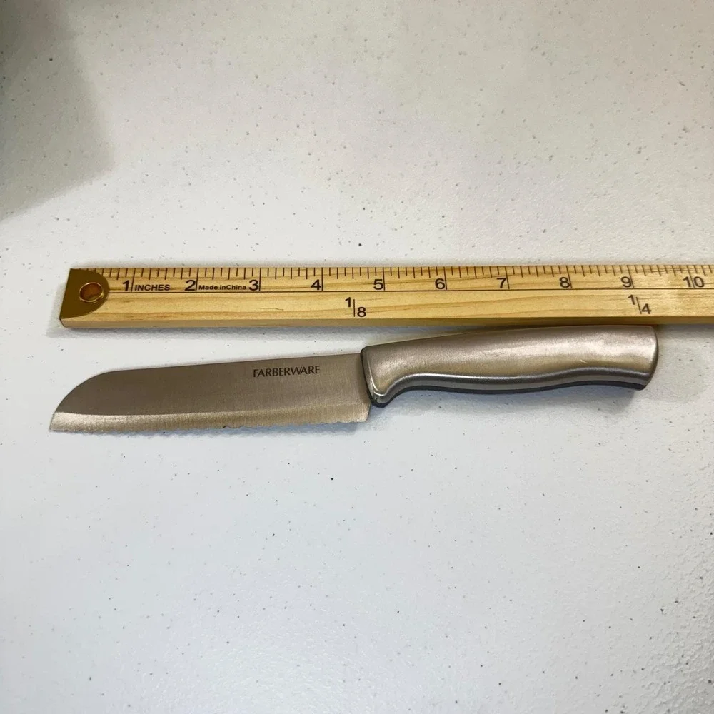 Farberware Serrated Utility Knife Silver Handle Kitchen Tool‎
